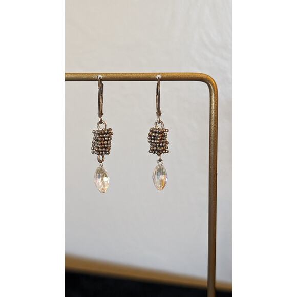 Vintage Crystal Marked Sterling 925 Lever Back Earrings - Picture 7 of 7